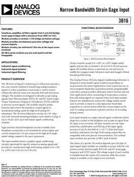 3B16. Non-Isolated Strain Gage Input; 3 Hz Bandwidth Signal Conditioning Module