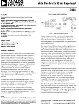 3B18. Non-Isolated Strain Gage Input; 20 kHz Bandwidth Signal Conditioning Module