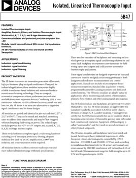5B47. Isolated Linearized Thermocouple Input Signal Conditioning Module