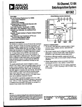 AD1362. 16-Channel, 12-Bit Data Acquisition System