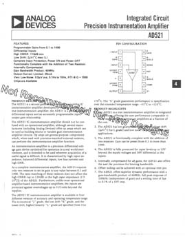 AD521. Integrated Circuit Precision Instrumentation Amplifier