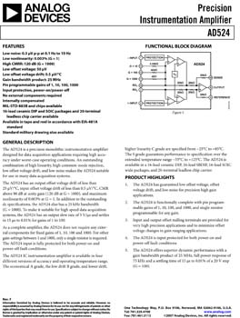 AD524. Precision Instrumentation Amplifier