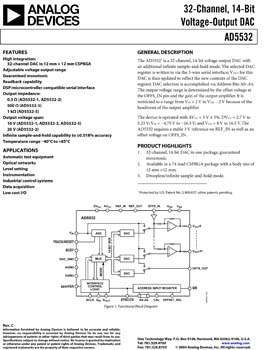 AD5532. 32-Channel 14-Bit Bipolar Voltage-Output DAC
