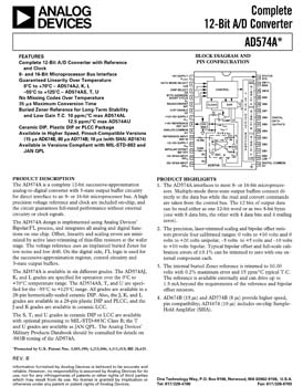 AD574A. Complete 12-Bit A/D Converter