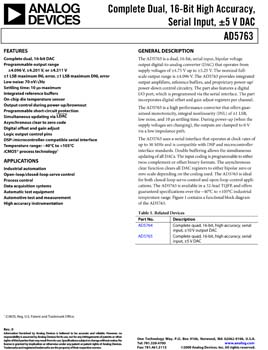 AD5763. Complete Dual, 16-Bit High Accuracy, Serial Input, ±5 V DAC
