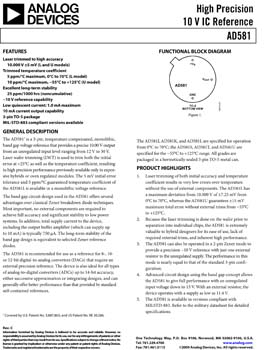 AD581. High Precision 10 V IC Reference