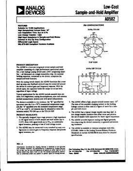 AD582. Low-Cost Sample-and-Hold Amplifier