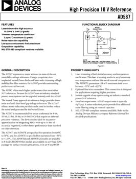 AD587. High Precision 10 V Reference