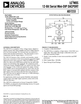 AD7233. CMOS, 12-Bit Serial DACPORT(r)  in Mini-DIP