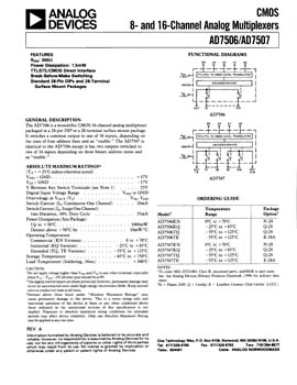AD7506. CMOS 8- and 16-Channel Analog Multiplexer