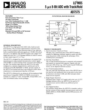 AD7575. CMOS, 5µs 8-Bit Sampling ADC
