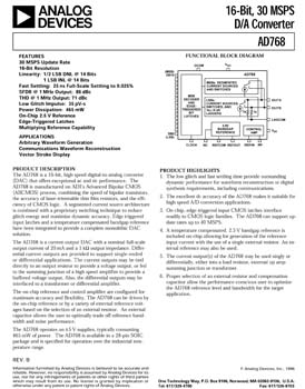 AD768. 16-Bit, 30 MSPS D/A Converter