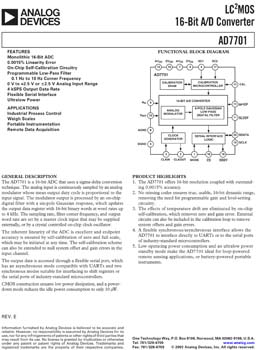 AD7701. 16-Bit Sigma-Delta ADC