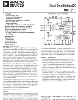 AD7710. CMOS,  24-Bit Signal Conditioning ADC with Current Source