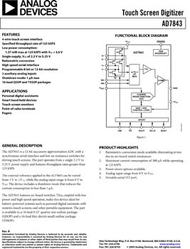AD7843. Touch Screen Digitizer