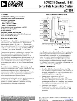 AD7890. Lc2mos 8-Channel, 12-Bit Serial Data Acquisition System