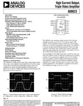 AD8023. High Current Output, Triple Video Amplifier