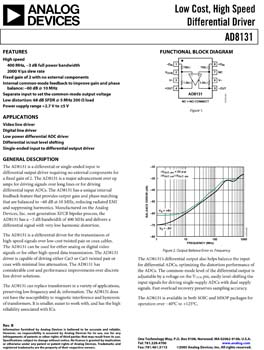 AD8131. Low-Cost, High Speed Differential Driver