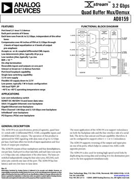 AD8159. 3.2 Gbps Quad Buffer Mux/Demux
