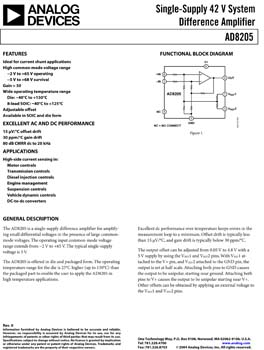 AD8205. Single Supply 42V System Difference Amplifier