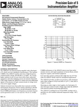 AD8225. Precision Gain of 5 Instrumentation Amplifier