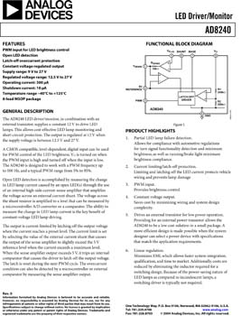 AD8240. LED Driver/Monitor
