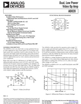 AD828. Dual, Low Power Video Op Amp