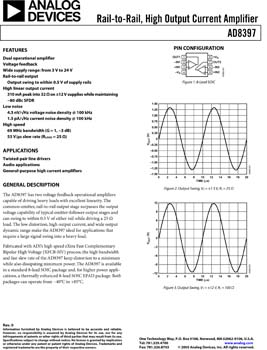 AD8397. Rail-to-Rail, High Output Current Amplifier