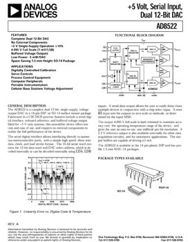 AD8522. +5 Volt, Serial Input, Dual 12-Bit DAC
