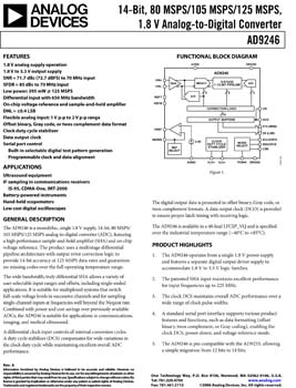 AD9246. 14-Bit, 80 MSPS/105 MSPS/125 MSPS, 1.8 V Analog-to-Digital Converter