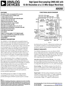 AD9260. 16-Bit High Speed Oversampled A/D Converter