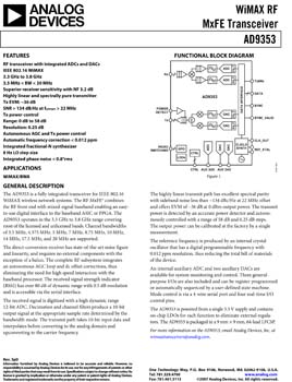 AD9353. WiMAX RF MxFE(tm) Transceiver