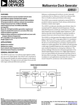 AD9551. Multiservice Clock Generator