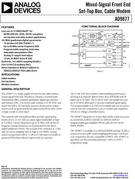 AD9877. Single Supply Cable Modem/Set Top Box Mixed Signal Front End (MxFE(r))