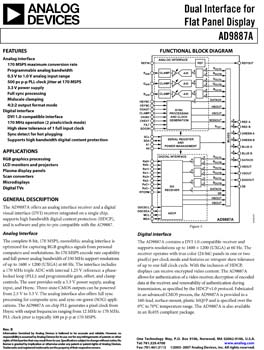 AD9887A. Dual Interface for Flat Panel Display
