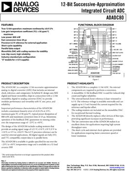 ADADC80. 12-Bit Successive-Approximation Integrated Circuit ADC