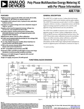 ADE7758. Poly Phase Multifunction Energy Metering IC with Per Phase Information