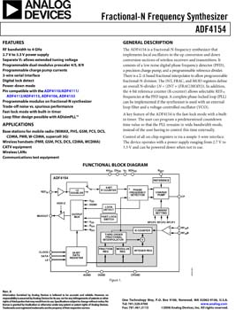ADF4154. Fractional-N Frequency Synthesizer