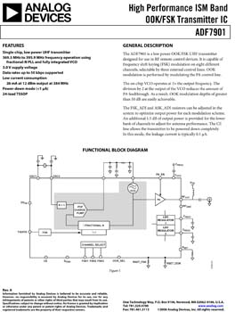 ADF7901. High Performance ISM Band ASK/FSK Transmitter IC