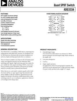 ADG333A. ±15 V Quad SPDT Switch