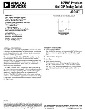ADG417. Lc2mos, ±15 V Precision Mini-DIP SPST Switch