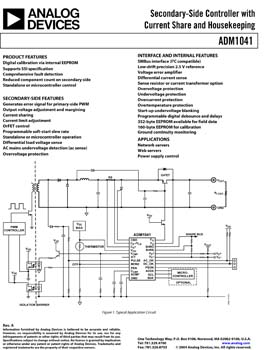 ADM1041. Secondary-Side Controller w/Current Share and Housekeeping