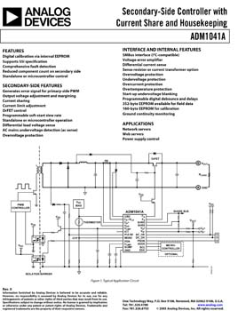 ADM1041A. Secondary-Side Controller with Current Share and Housekeeping