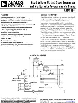 ADM1186. Quad Voltage Sequencer and Monitor with Programmable Timing