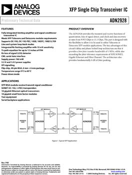 ADN2928. XFP Single Chip Transceiver IC