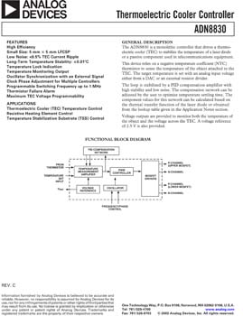 ADN8830. Thermoelectric Cooler Controller