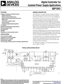 ADP1043. Digital Controller for Isolated Power Supply Applications