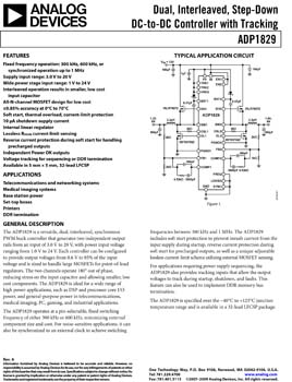 ADP1829. Dual, Interleaved, Step-Down DC-to-DC Controller with Tracking