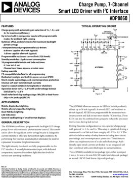 ADP8860. Charge Pump, 7-Channel Smart LED Driver with I2c Interface