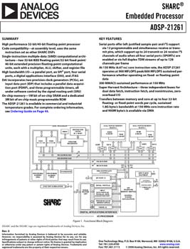 ADSP-21261. 3rd Generation, Low-Cost, 150 MHz SHARC Processor